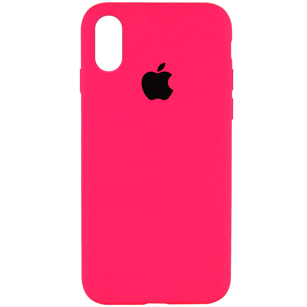 Silicone Case Full Protective (AA) для iPhone XR (Barbie Pink)-0